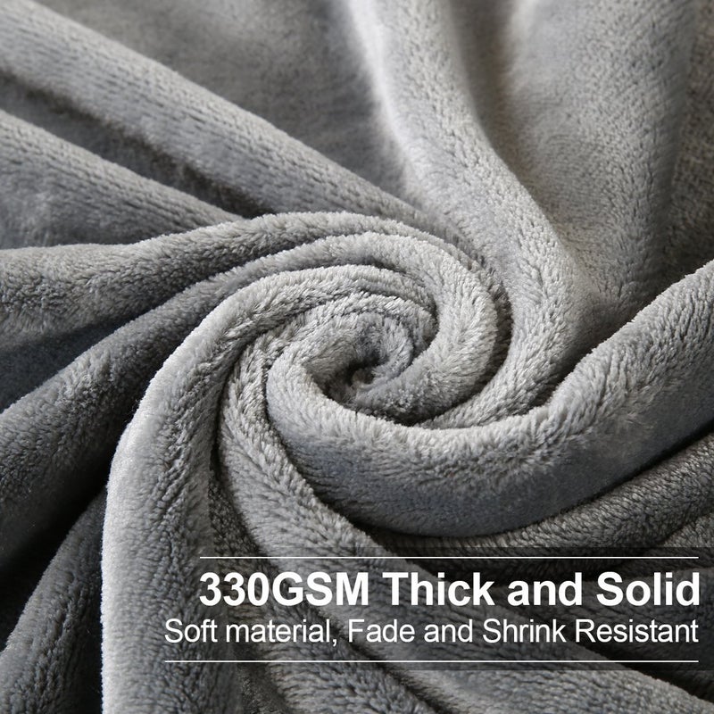 EASELAND Soft Twin Size Summer Blanket All Season Warm Fuzzy Microplush Lightweight Thermal Fleece Blankets for Couch Bed Sofa,66x90 Inches,Gray - Image 3
